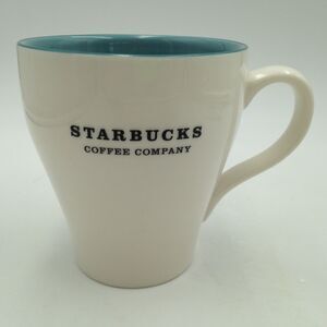 Starbucks Coffee Company Mug 13 oz White with Teal Blue Interior 2007